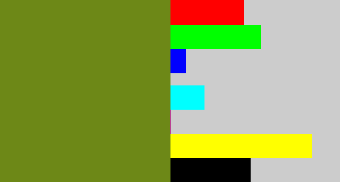 Hex color #6d8817 - murky green