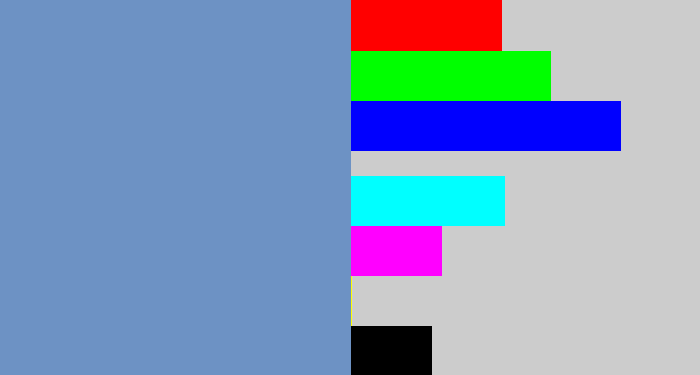 Hex color #6d92c4 - faded blue
