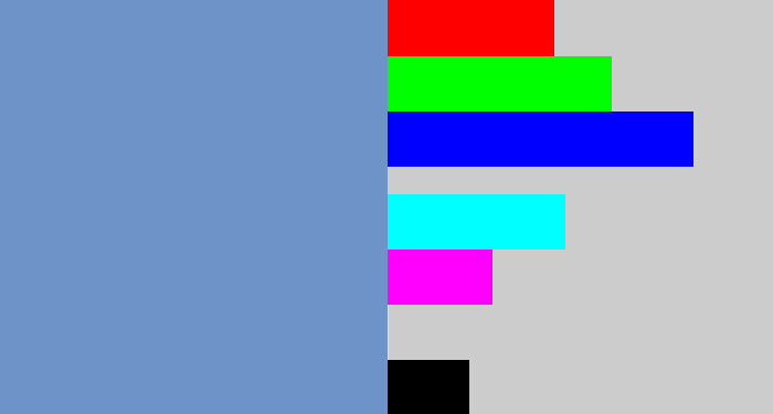 Hex color #6d93c9 - faded blue