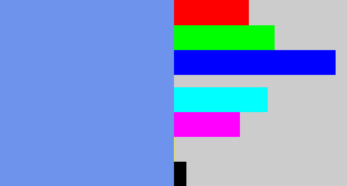 Hex color #6d93ec - soft blue