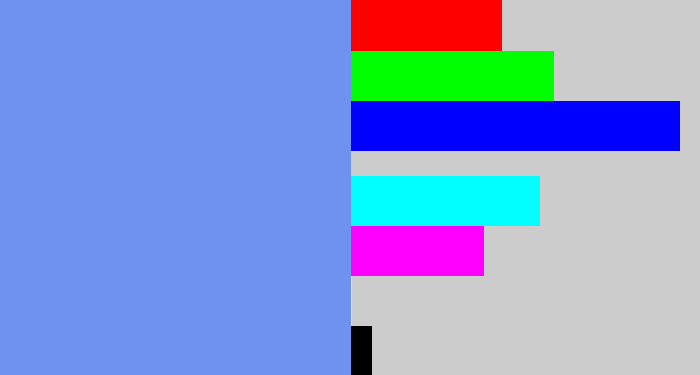 Hex color #6d93ef - soft blue
