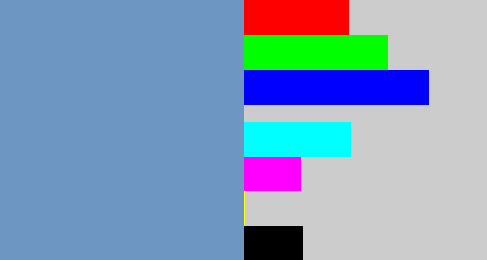 Hex color #6d96c3 - faded blue