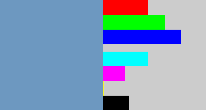 Hex color #6d98c0 - faded blue