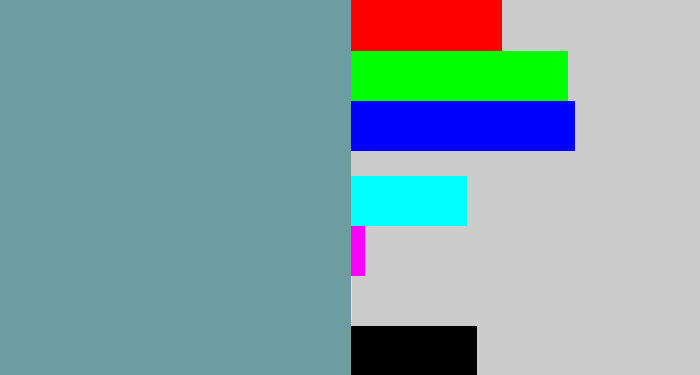 Hex color #6d9da3 - blue/grey