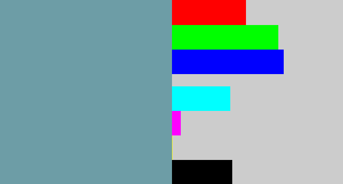 Hex color #6d9da6 - blue/grey