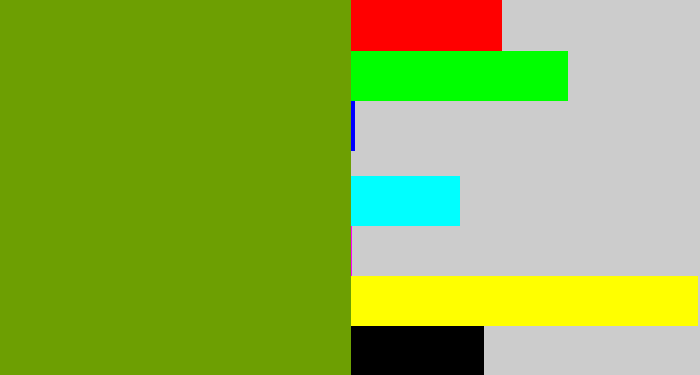 Hex color #6d9f02 - ugly green