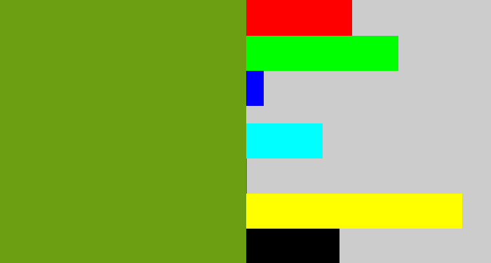 Hex color #6d9f13 - ugly green