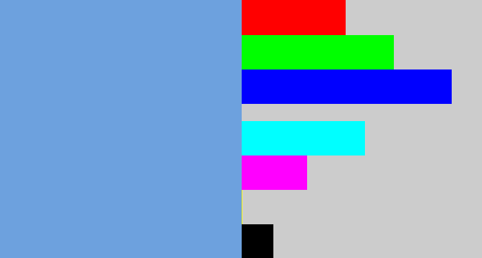 Hex color #6da1de - soft blue