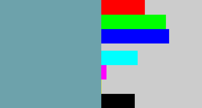 Hex color #6da2ab - greyblue