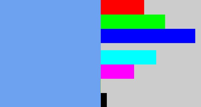 Hex color #6da2f0 - soft blue