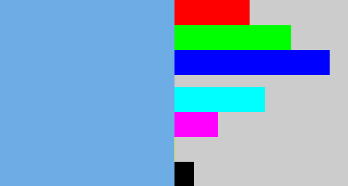 Hex color #6dace4 - sky blue