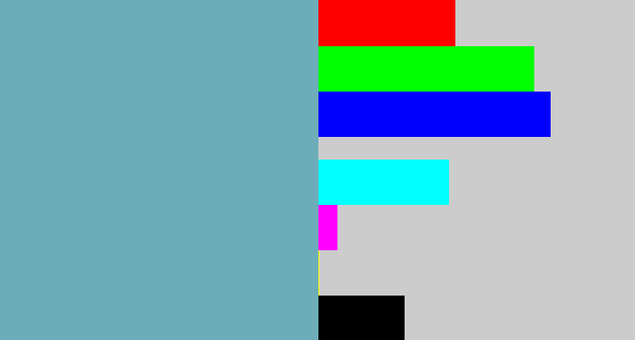 Hex color #6dadb9 - greyblue