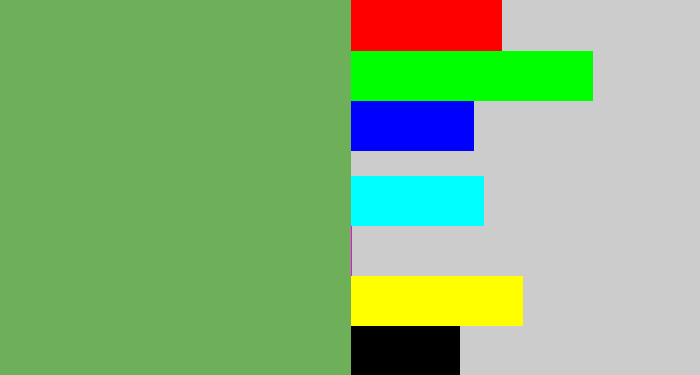 Hex color #6db059 - asparagus