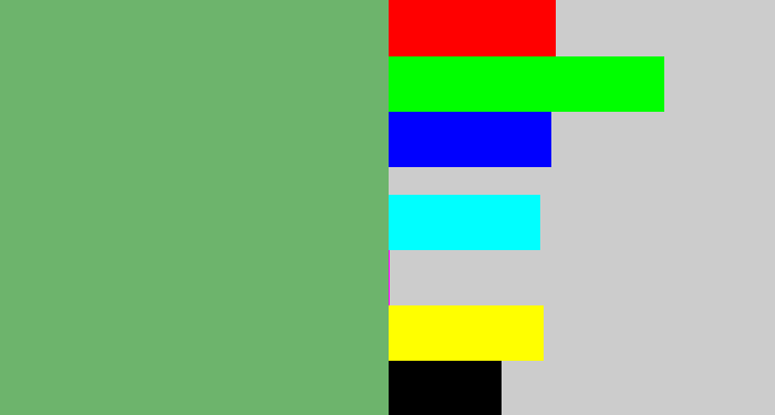 Hex color #6db46c - boring green