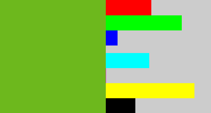 Hex color #6db81d - apple green
