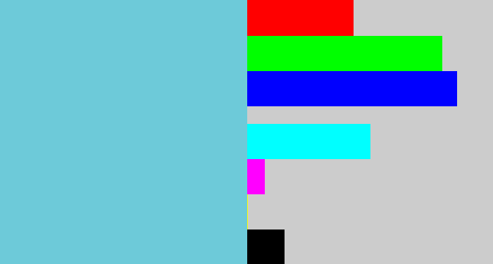 Hex color #6dcad9 - lightblue