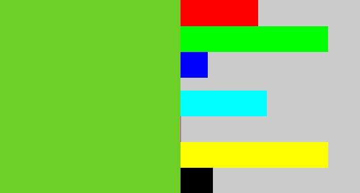 Hex color #6dd026 - apple green