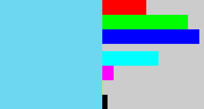 Hex color #6dd7f1 - lightblue