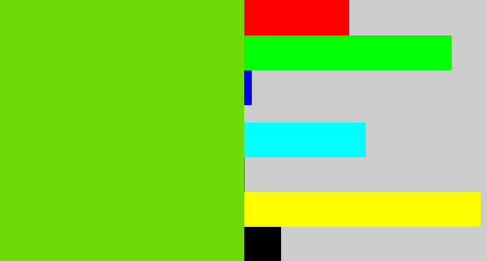 Hex color #6dda07 - green apple