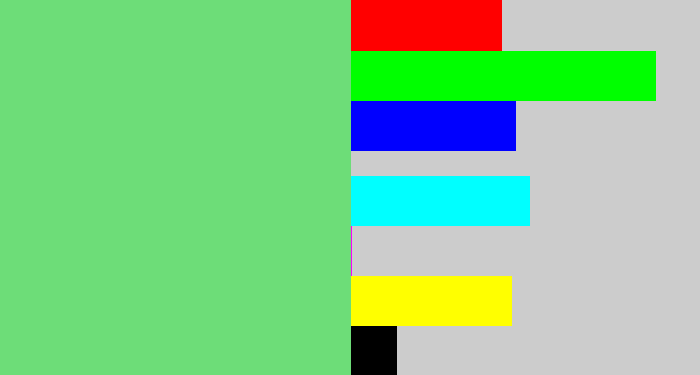 Hex color #6ddd78 - lightish green