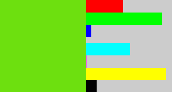 Hex color #6de00f - green apple