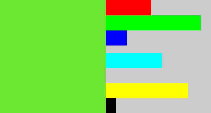 Hex color #6de632 - toxic green