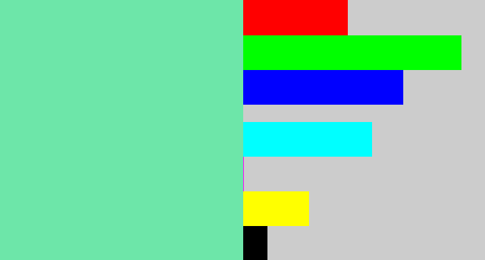 Hex color #6de6a9 - light greenish blue