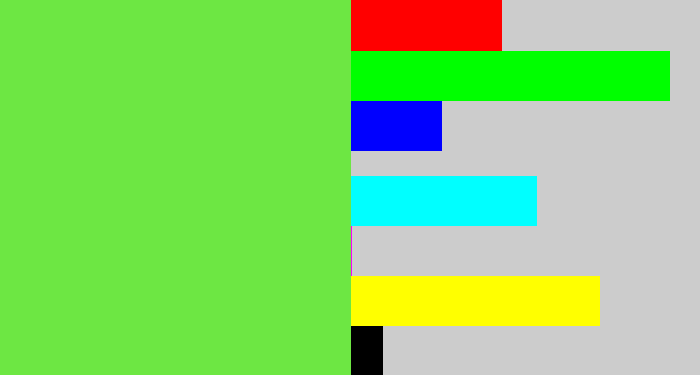 Hex color #6de743 - fresh green