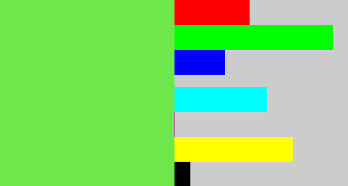 Hex color #6de74a - fresh green