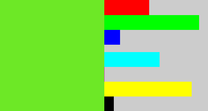 Hex color #6de826 - toxic green