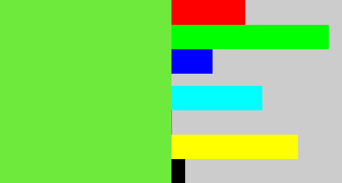Hex color #6dea3c - toxic green