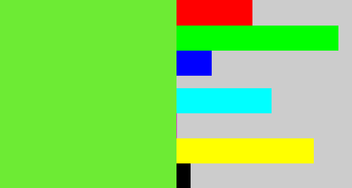 Hex color #6deb34 - toxic green