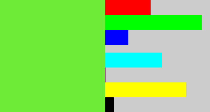 Hex color #6deb37 - toxic green
