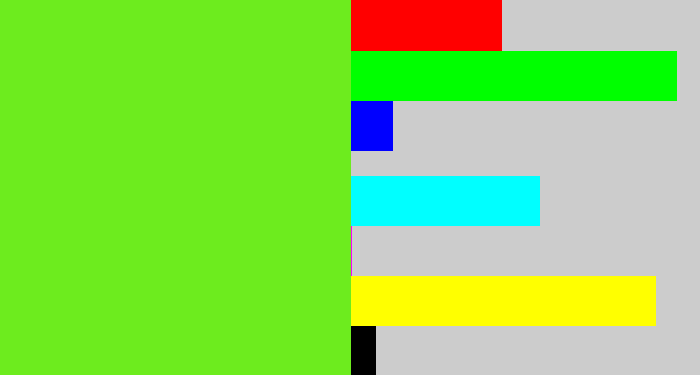 Hex color #6dec1e - green apple