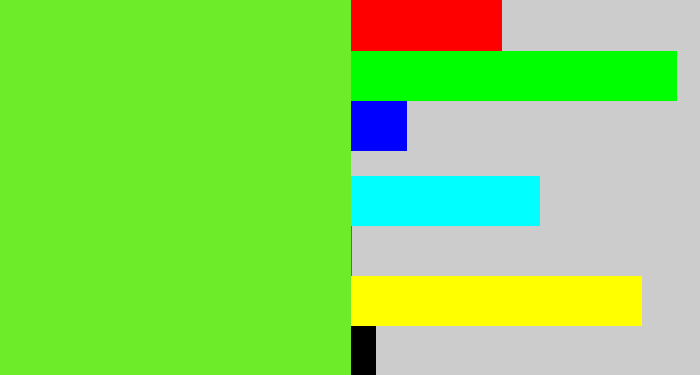 Hex color #6dec29 - toxic green