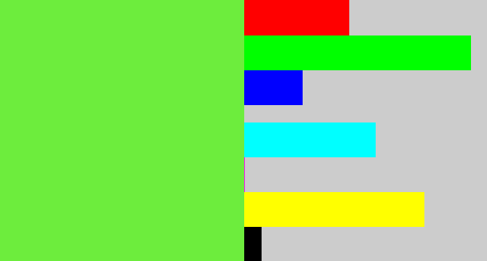 Hex color #6ded3d - toxic green