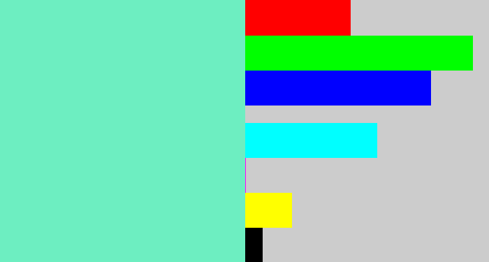 Hex color #6deec1 - light greenish blue