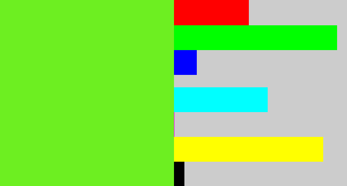 Hex color #6def21 - toxic green