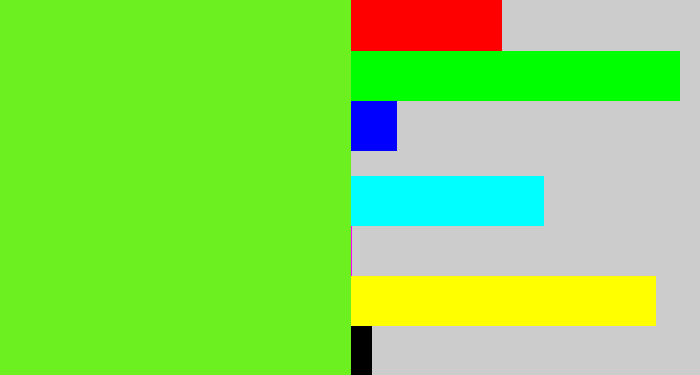 Hex color #6df020 - toxic green