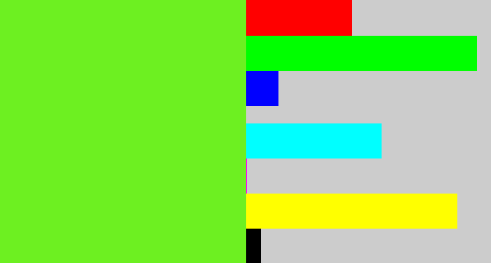 Hex color #6df021 - toxic green