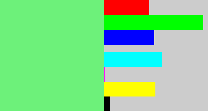 Hex color #6df17a - lightgreen