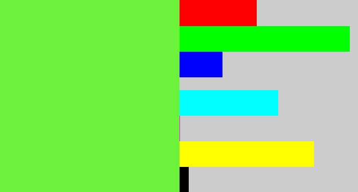 Hex color #6df23c - toxic green