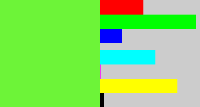 Hex color #6df438 - toxic green