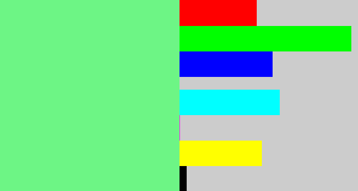 Hex color #6df585 - lightgreen