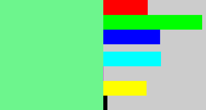 Hex color #6df58d - lightgreen