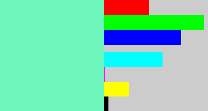 Hex color #6df6bc - light greenish blue