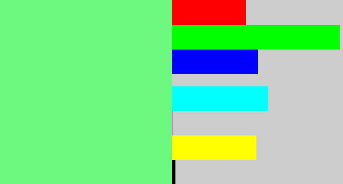 Hex color #6df97f - lightgreen