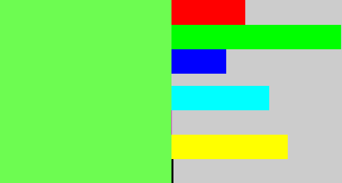 Hex color #6dfc51 - lighter green