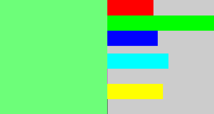 Hex color #6dfe79 - lightgreen