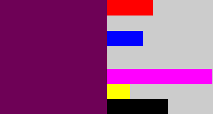 Hex color #6e0156 - rich purple
